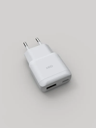 Meid Power Adapter 25W Ultra Thin USB-C USB-A White